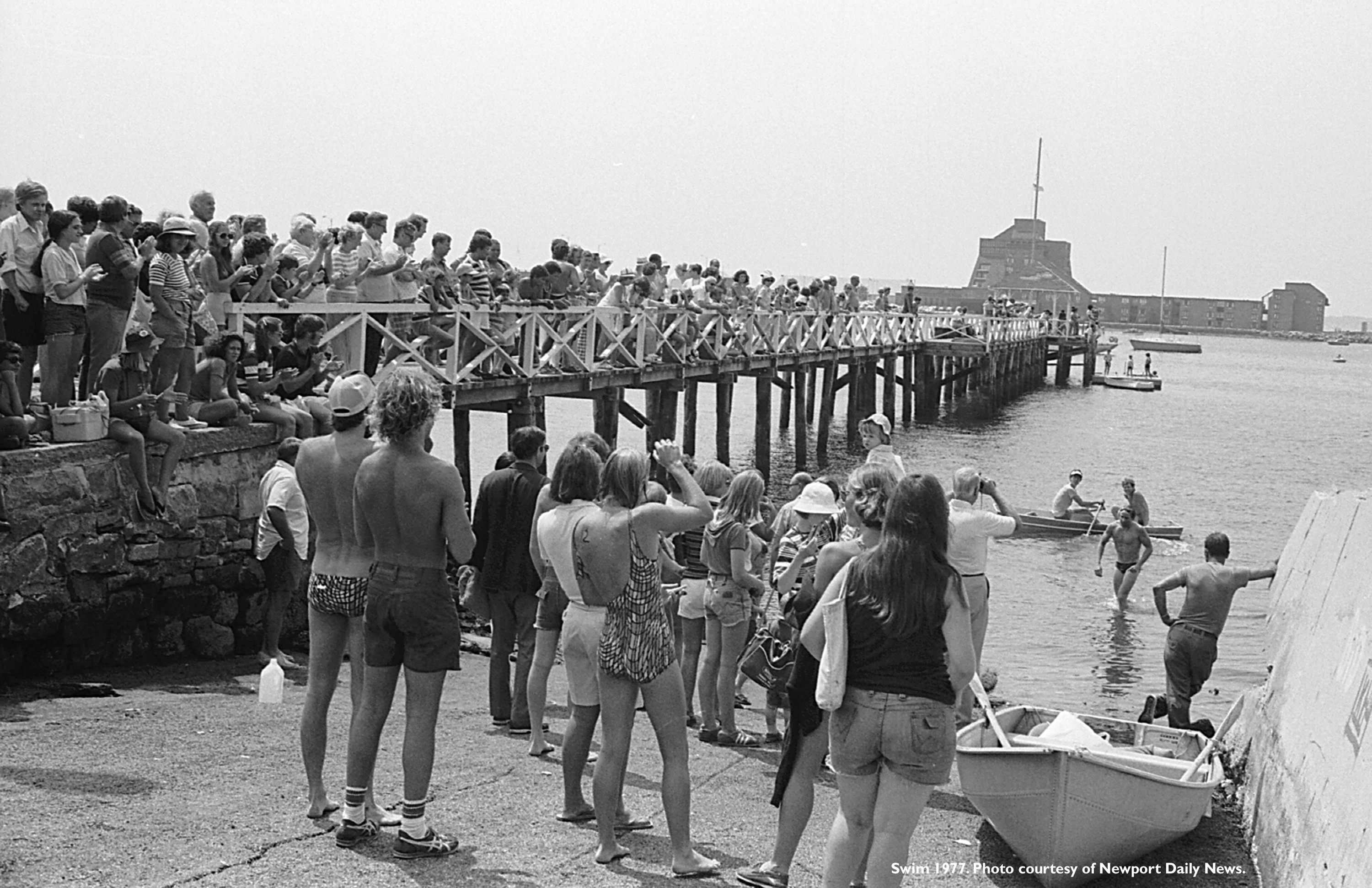 The first Save The Bay Swim starting line.