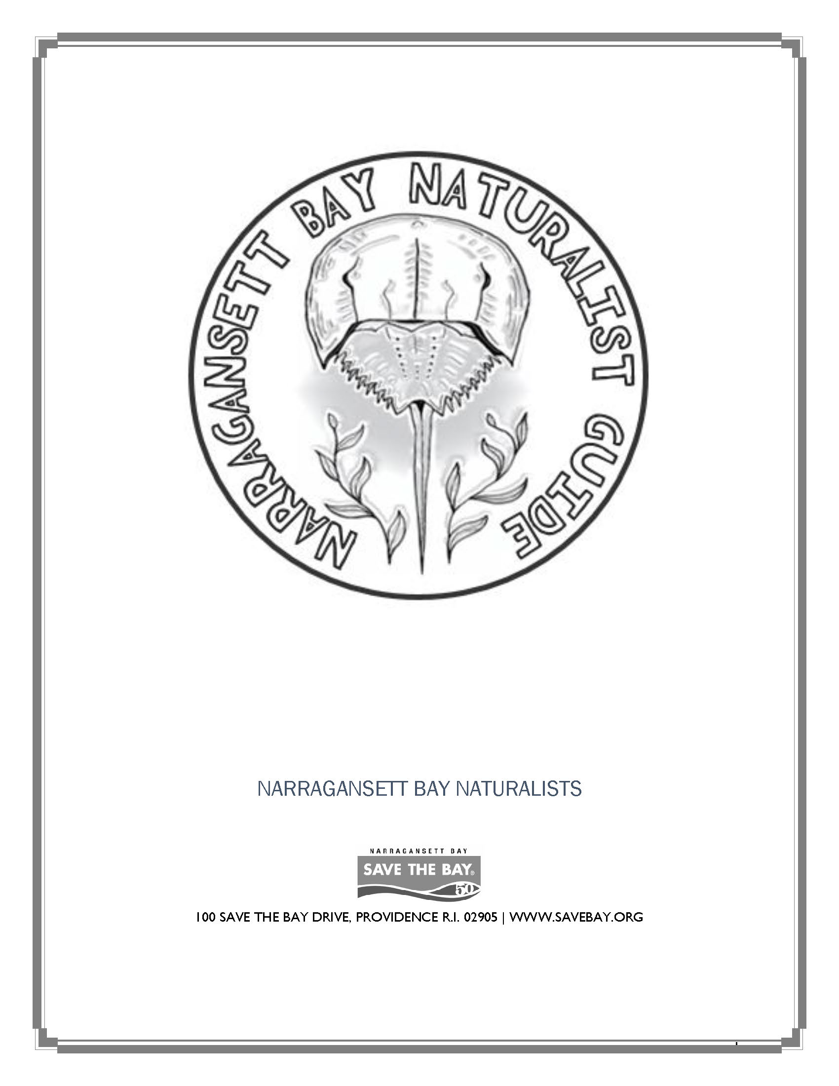 The cover of the Narragansett Bay Naturalist Guide