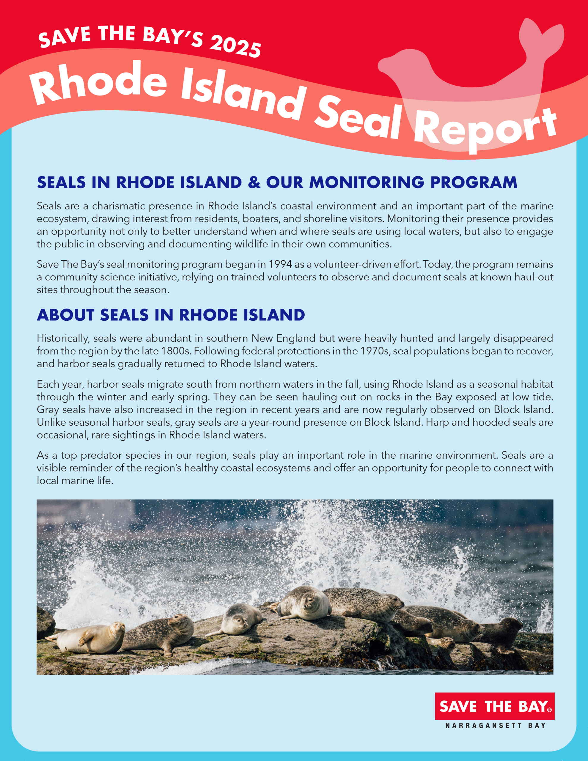 Cover of the 2023 Seal Monitoring Report