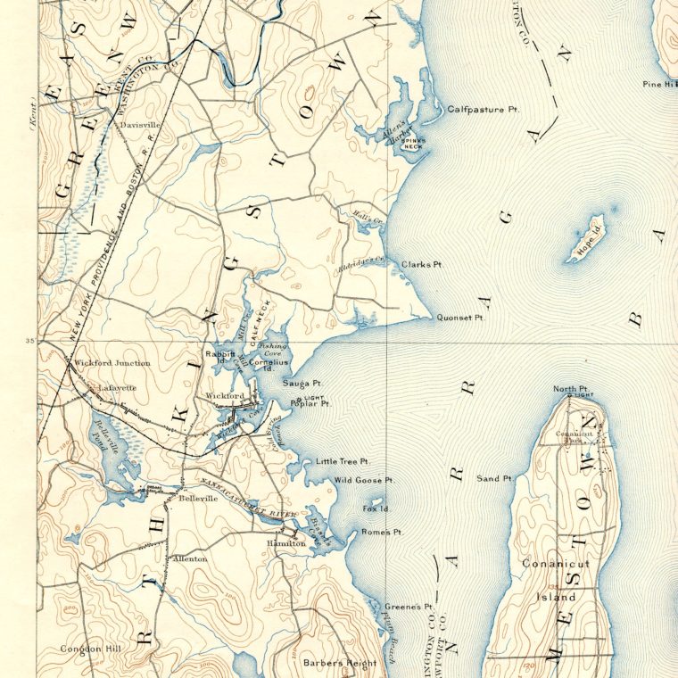 South West Narragansett Bay 1892 